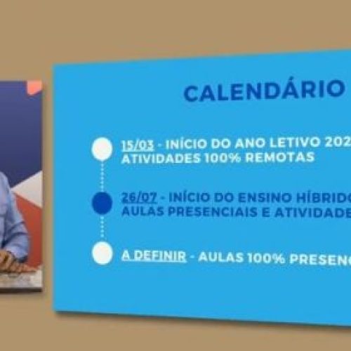 Rede estadual inicia aulas no modelo semipresencial dia 26 de julho, anuncia Rui